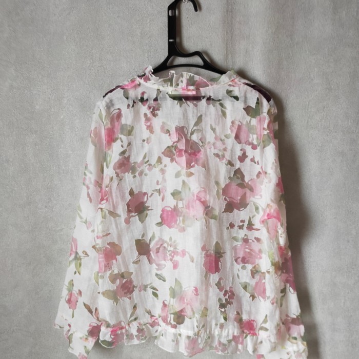 retro floral pattern blouse | Vintage.City 빈티지숍, 빈티지 코디 정보
