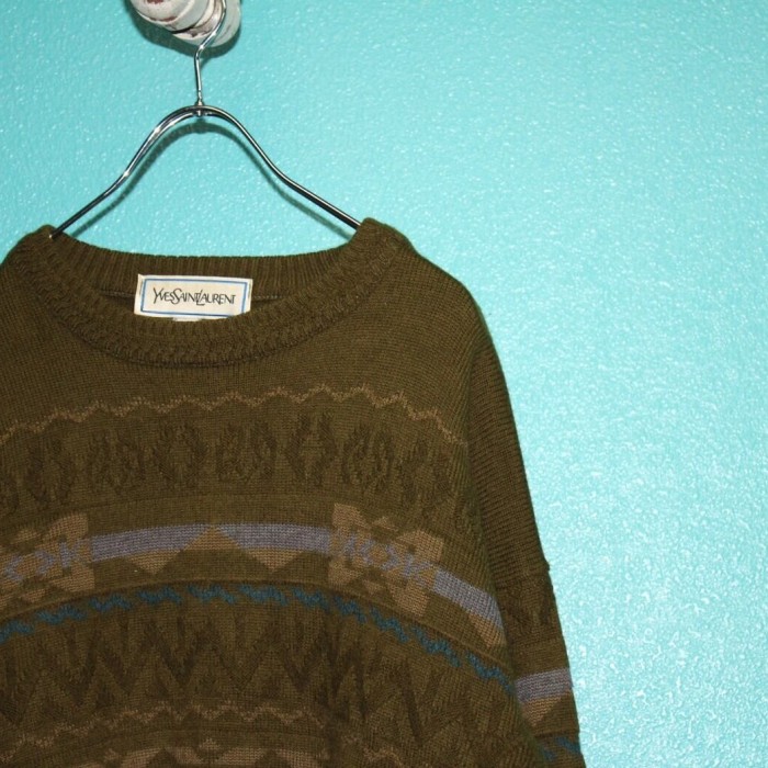 80s YVES SAINT LAURENT wool knit | Vintage.City 古着屋、古着コーデ情報を発信