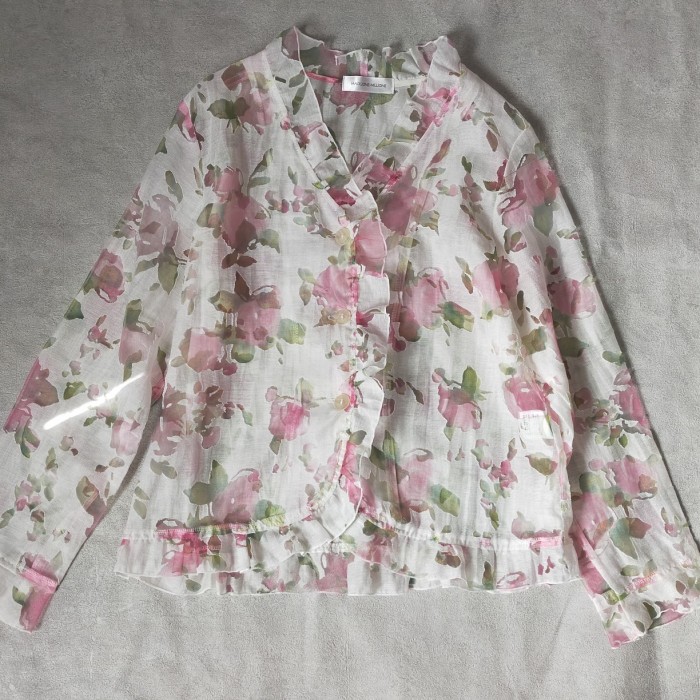 retro floral pattern blouse | Vintage.City 古着屋、古着コーデ情報を発信