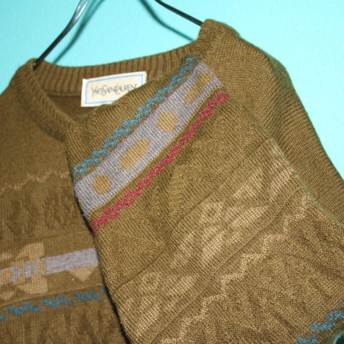 80s YVES SAINT LAURENT wool knit | Vintage.City 古着屋、古着コーデ情報を発信