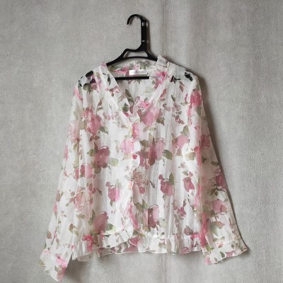 retro floral pattern blouse | Vintage.City 빈티지숍, 빈티지 코디 정보
