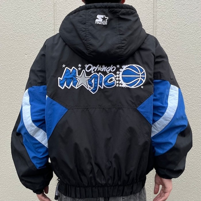 スターター NBA マジック 中綿ナイロンジャケット 90s ロゴ刺繍 L 青黒古着屋fuufu