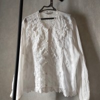 retro embroidery lace blouse | Vintage.City 빈티지숍, 빈티지 코디 정보