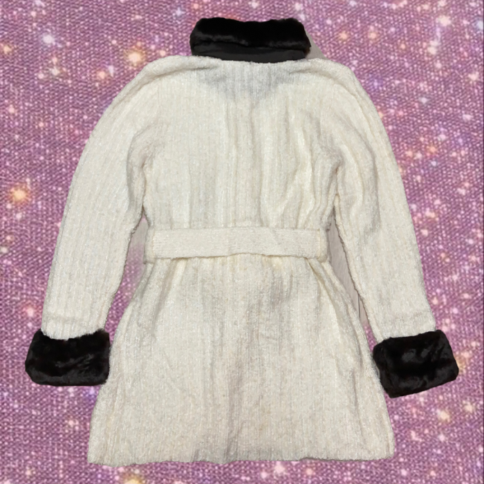 boho Fake Fur Trim Knit Cardigan Coat | Vintage.City 빈티지숍, 빈티지 코디 정보