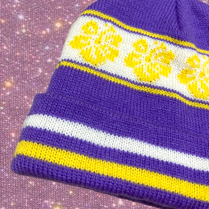 old surf vibes rétro hibiscus beanie | Vintage.City 古着屋、古着コーデ情報を発信