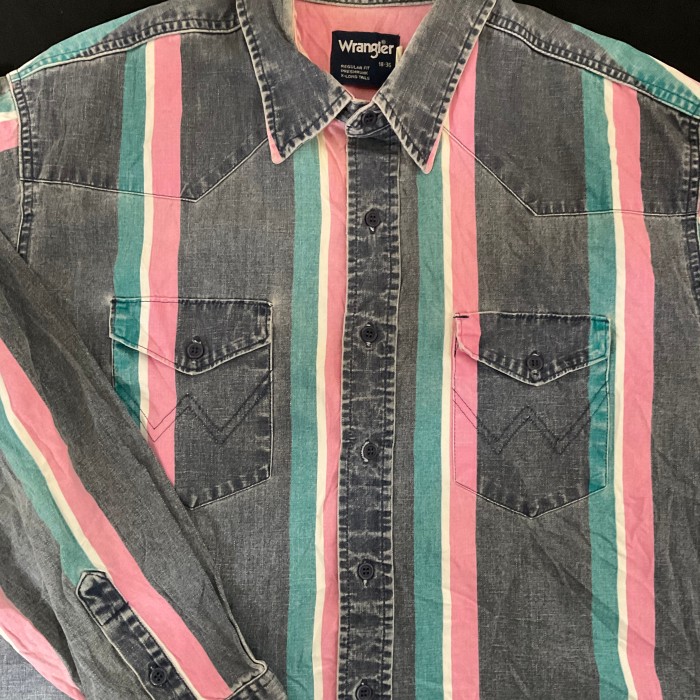 Wrangler stripe shirt | Vintage.City 古着屋、古着コーデ情報を発信