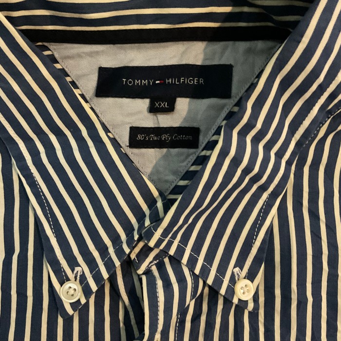 【80s】TOMMY HILFIGER stripe big shirt | Vintage.City 古着屋、古着コーデ情報を発信