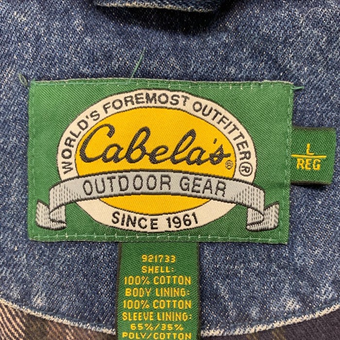 90'S CABELA'S 襟レザー デニム カバーオール インディゴ | Vintage.City 古着屋、古着コーデ情報を発信