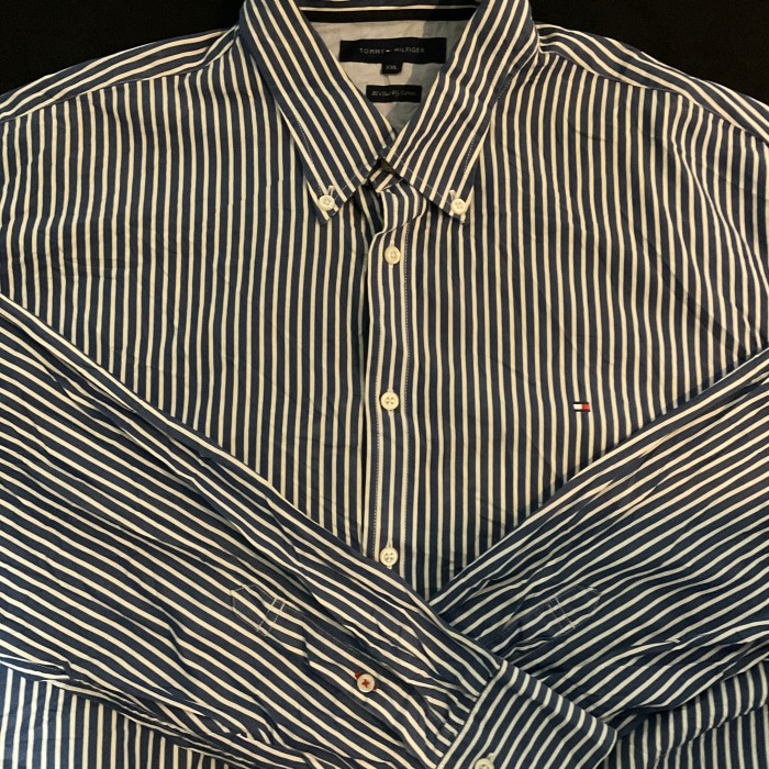 【80s】TOMMY HILFIGER stripe big shirt | Vintage.City 古着屋、古着コーデ情報を発信