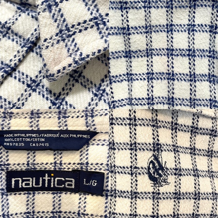 【NAUTICA】90s ネルシャツ 長袖 ヘビーネル 肉厚厚手 チェック 古着 | Vintage.City 古着屋、古着コーデ情報を発信