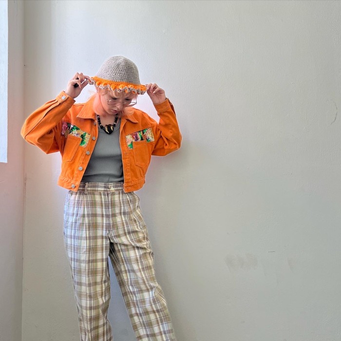 orange  denim  jacket | Vintage.City 빈티지숍, 빈티지 코디 정보