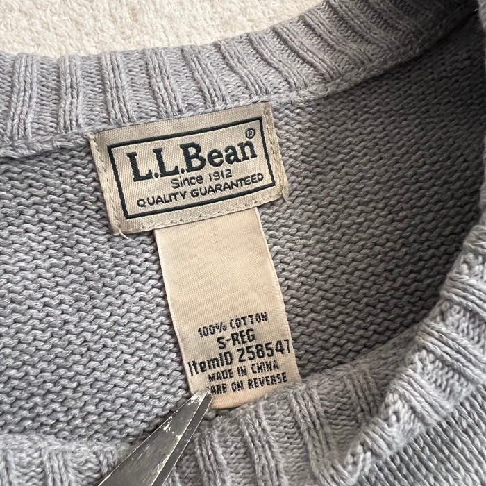 L.L.Bean エルエルビーン コットンニット セーター S グレー | Vintage 