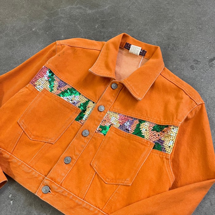 orange  denim  jacket | Vintage.City 古着屋、古着コーデ情報を発信