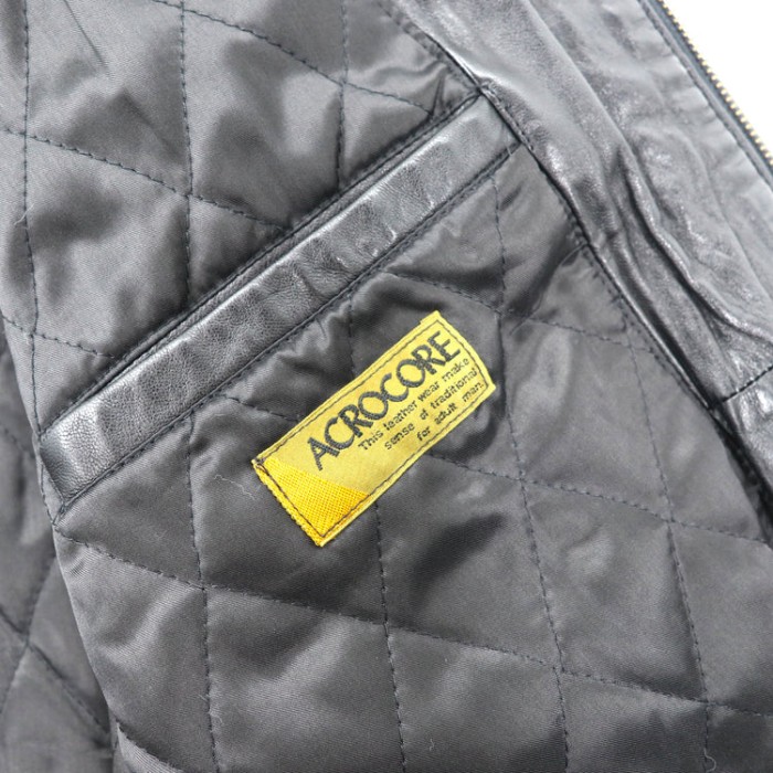 ACROCORE レザーボンバージャケット M ブラック 羊革 ラムスキン | Vintage.City 古着屋、古着コーデ情報を発信