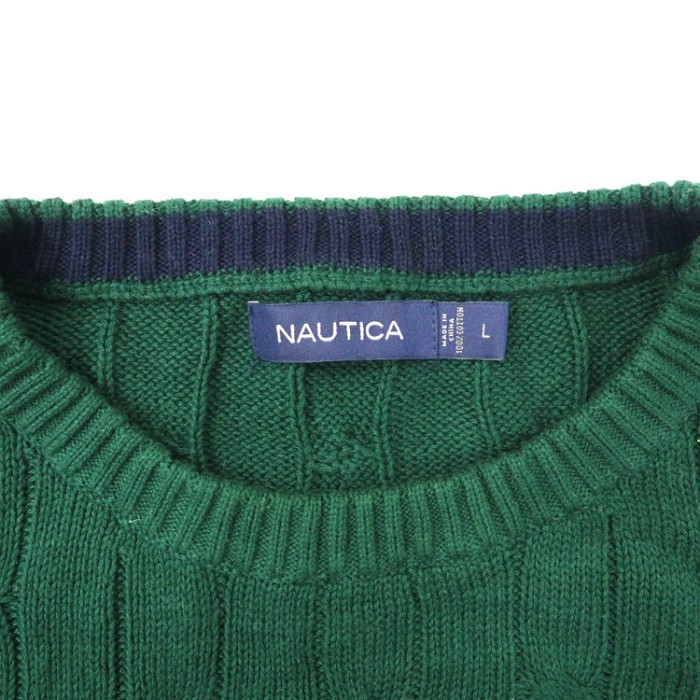 NAUTICA ビッグサイズ ローゲージニット セーター L グリーン コットン | Vintage.City 古着屋、古着コーデ情報を発信
