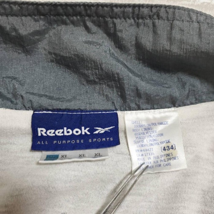 【636】Reebok　ナイロンジャケット　グレー・灰色　XLサイズ | Vintage.City 빈티지숍, 빈티지 코디 정보