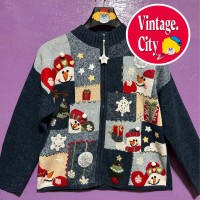 60)ティアラクリスマスジップセーター | Vintage.City 빈티지숍, 빈티지 코디 정보