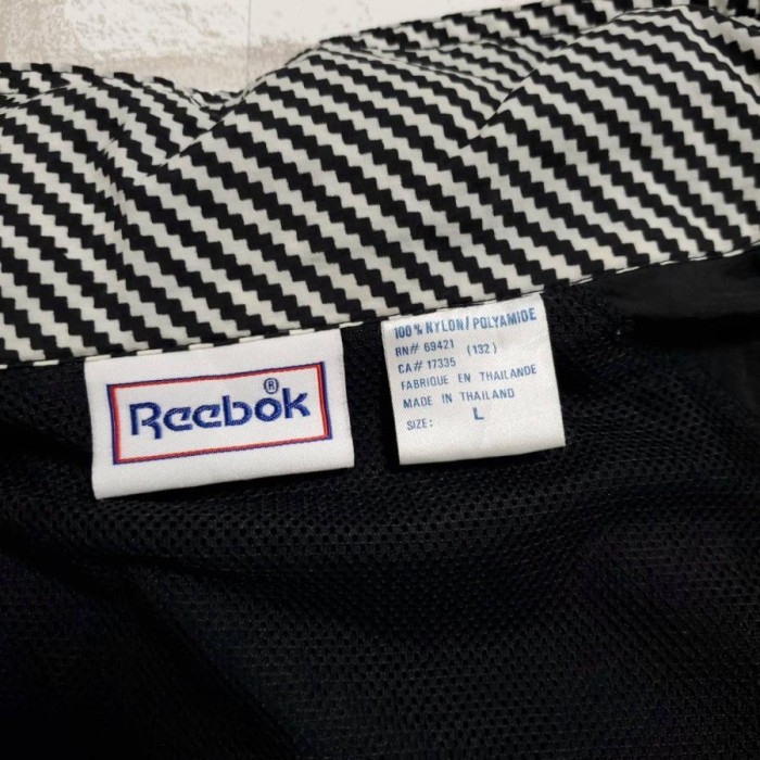 【638】Reebok　ナイロンジャケット　黒　青　白　Lサイズ　ナ | Vintage.City 빈티지숍, 빈티지 코디 정보