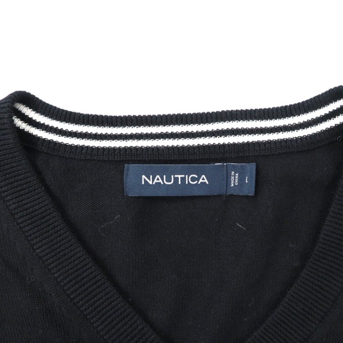 NAUTICA Vネックニット セーター ワンポイントロゴ | Vintage.City 古着屋、古着コーデ情報を発信