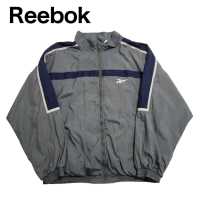 【636】Reebok　ナイロンジャケット　グレー・灰色　XLサイズ | Vintage.City ヴィンテージ 古着