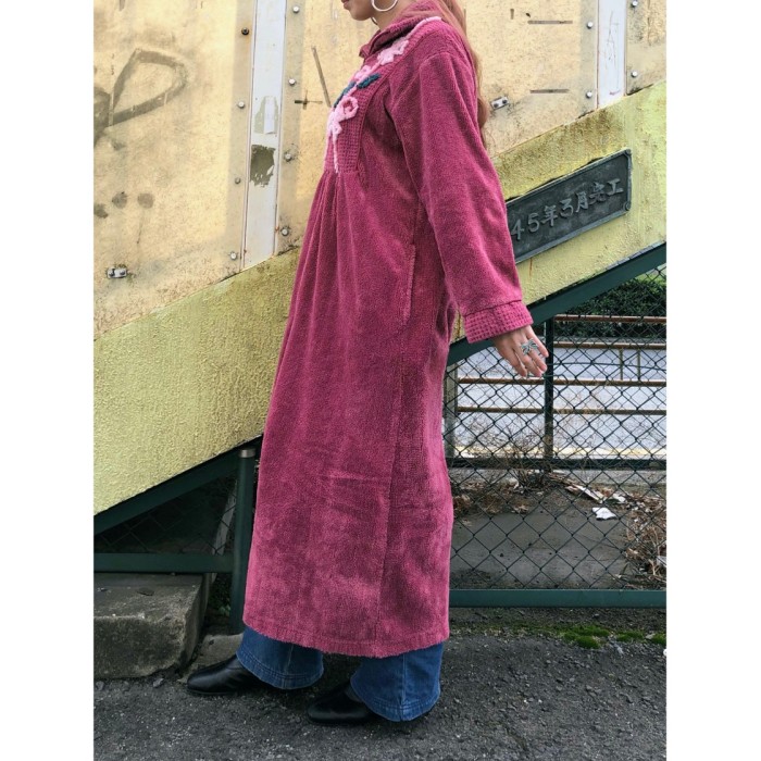 Rose Chenille maxi dress | Vintage.City 빈티지숍, 빈티지 코디 정보