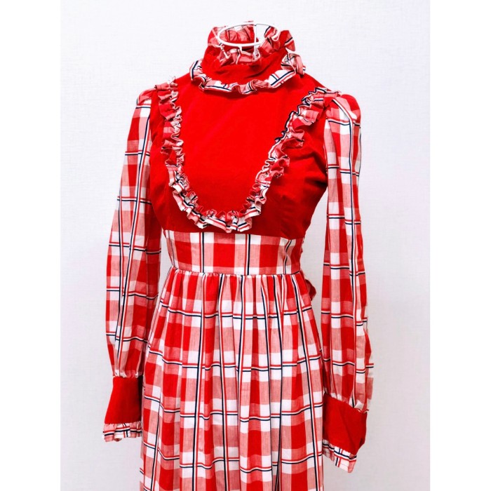 70s Gingham prairie style maxi dress | Vintage.City 古着屋、古着コーデ情報を発信