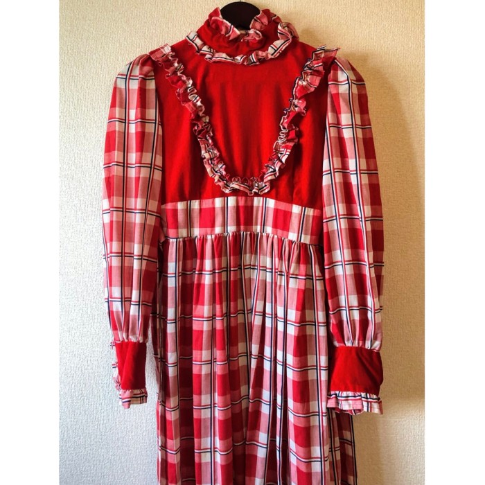70s Gingham prairie style maxi dress | Vintage.City 古着屋、古着コーデ情報を発信