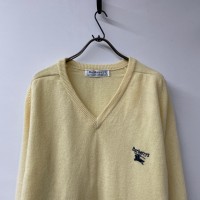 burberrys knit 刺繍　ニット　セーター　Vネック | Vintage.City ヴィンテージ 古着