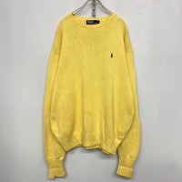 “Ralph Lauren” One Point Cotton Knit YEL | Vintage.City ヴィンテージ 古着