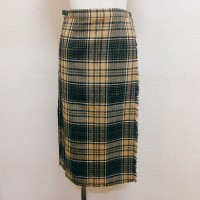 ヴィンテージ　ウール巻きスカート　ベージュ　黒　チェック柄　スコットランド製 | Vintage.City ヴィンテージ 古着
