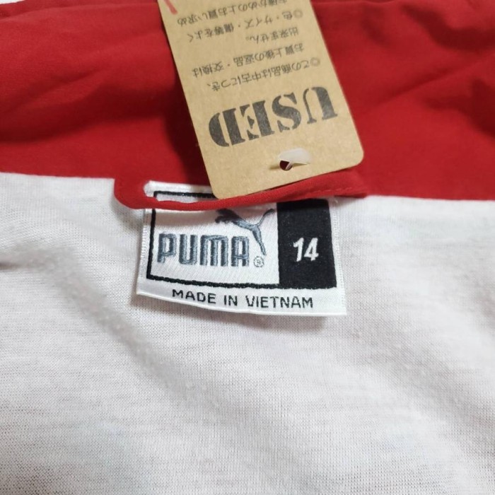 【642】PUMA ナイロンジャケット　赤　白　黒　14サイズ　（Mサイズ相当） | Vintage.City 빈티지숍, 빈티지 코디 정보