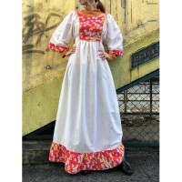 70s Flower hippie maxi dress | Vintage.City ヴィンテージ 古着