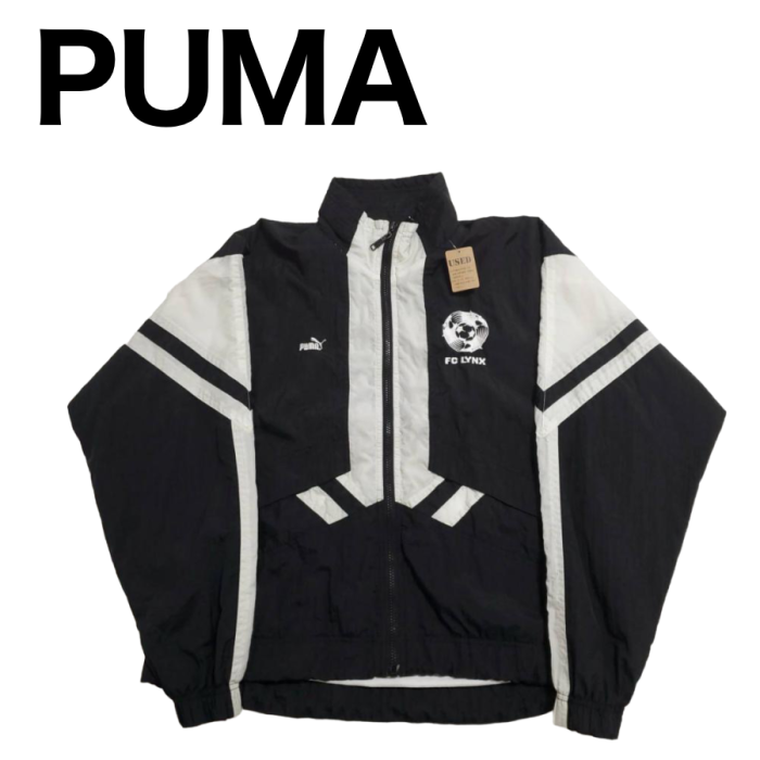 644】PUMA（プーマ） ナイロンジャケット 黒 白 Sサイズ | Vintage.City