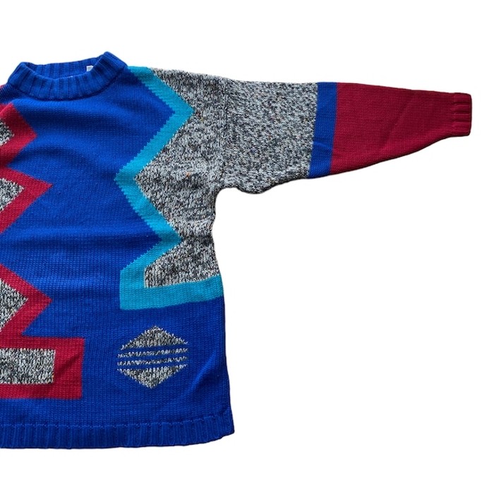 Genesis Retoro Pattern Knit | Vintage.City 古着屋、古着コーデ情報を発信