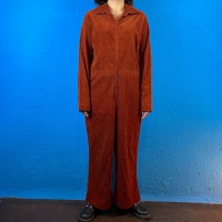 70s Brick Red Corduroy Jumpsuit | Vintage.City ヴィンテージ 古着