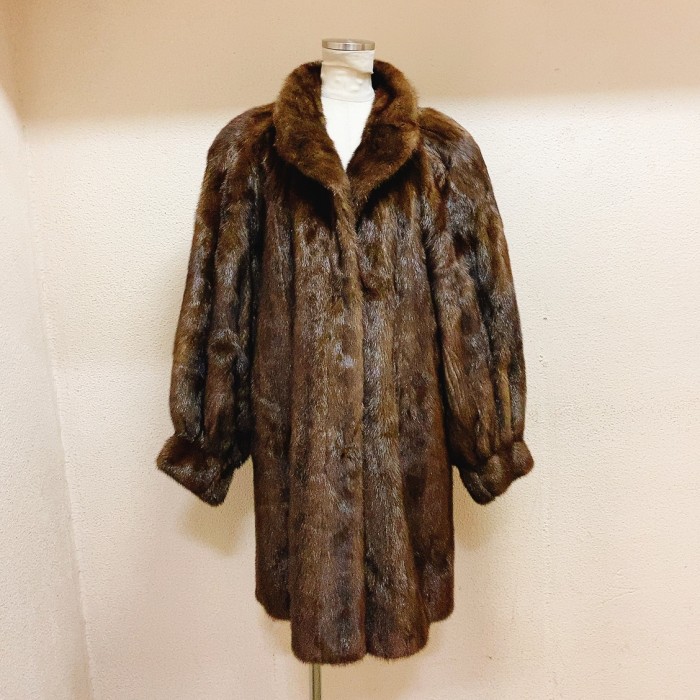 ミンクコート 焦げ茶色 ロングコート mink coat | Vintage.City