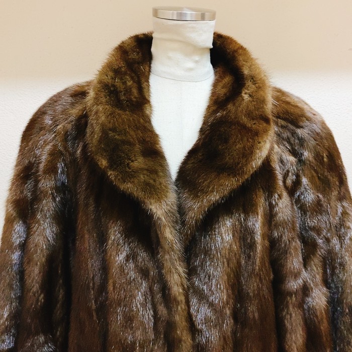 ミンクコート 焦げ茶色 ロングコート mink coat | Vintage.City