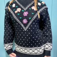80's-90's／design  flower knit | Vintage.City ヴィンテージ 古着