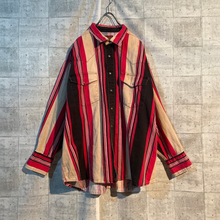 90s stripe design shirt | Vintage.City 빈티지숍, 빈티지 코디 정보