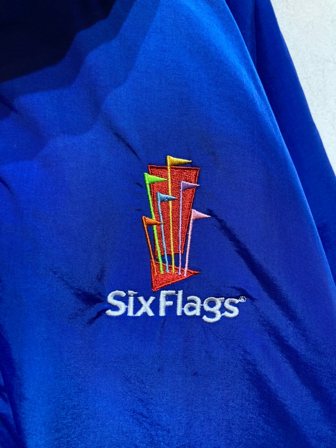 “Six Flags” Fleece Lining Nylon Jacket