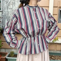 stripe peplum shirt | Vintage.City ヴィンテージ 古着