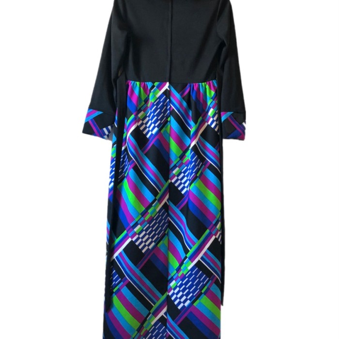 60s Multicolor maxi dress | Vintage.City 빈티지숍, 빈티지 코디 정보