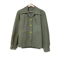 big collar gingham check pattern shirt | Vintage.City ヴィンテージ 古着