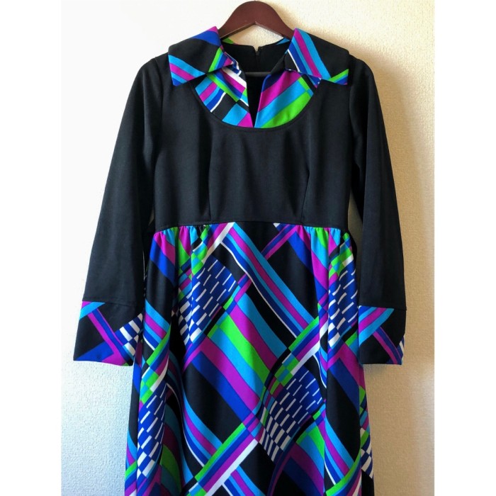 60s Multicolor maxi dress | Vintage.City 古着屋、古着コーデ情報を発信