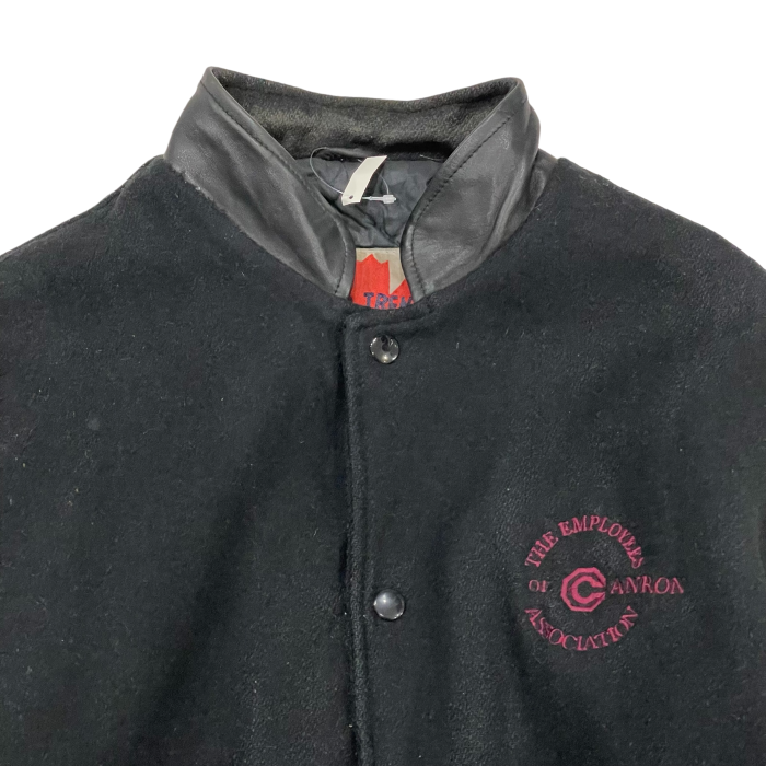 1990's leather×wool black stadium jacket | Vintage.City 古着屋、古着コーデ情報を発信