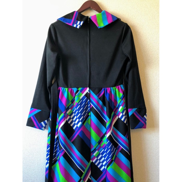 60s Multicolor maxi dress | Vintage.City 古着屋、古着コーデ情報を発信