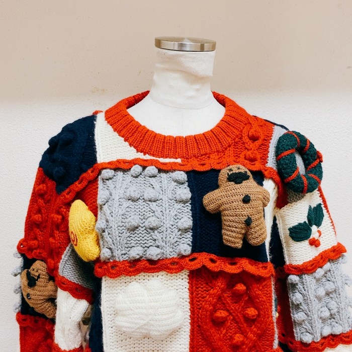 ヴィンテージ　長袖ニット　3dニット vintage knit sweater | Vintage.City 古着屋、古着コーデ情報を発信