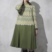 1970s switching pattern dress | Vintage.City ヴィンテージ 古着
