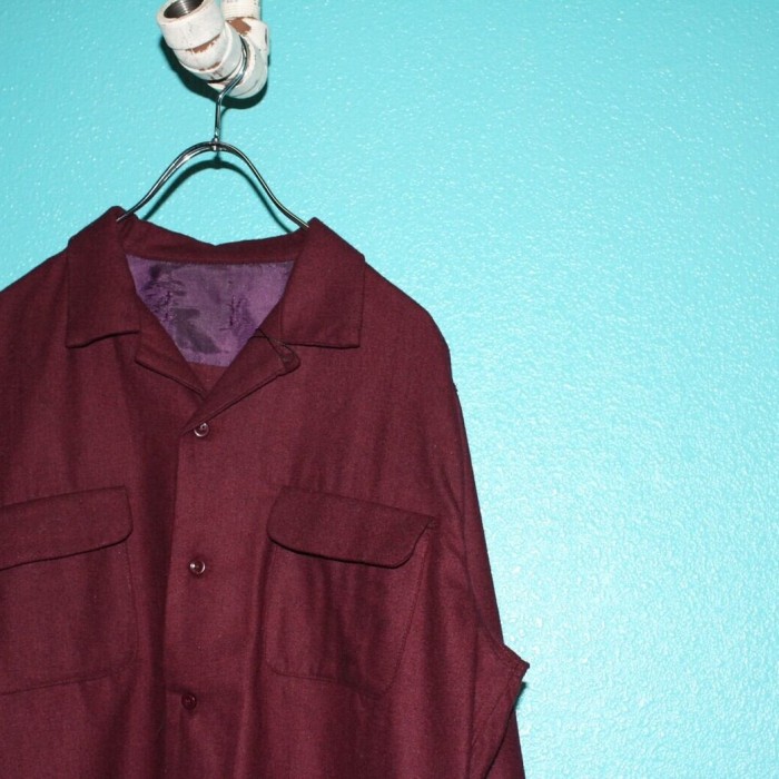 60s Wool Open Collar Shirt | Vintage.City 古着屋、古着コーデ情報を発信