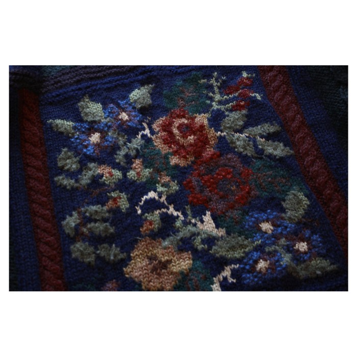 Vintage Flower Motif Wool Sweater | Vintage.City 빈티지숍, 빈티지 코디 정보
